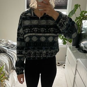 Patterned quarter zip